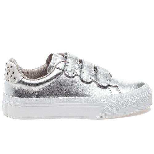 GENNIE Silver Leather | J/SLIDES Footwear