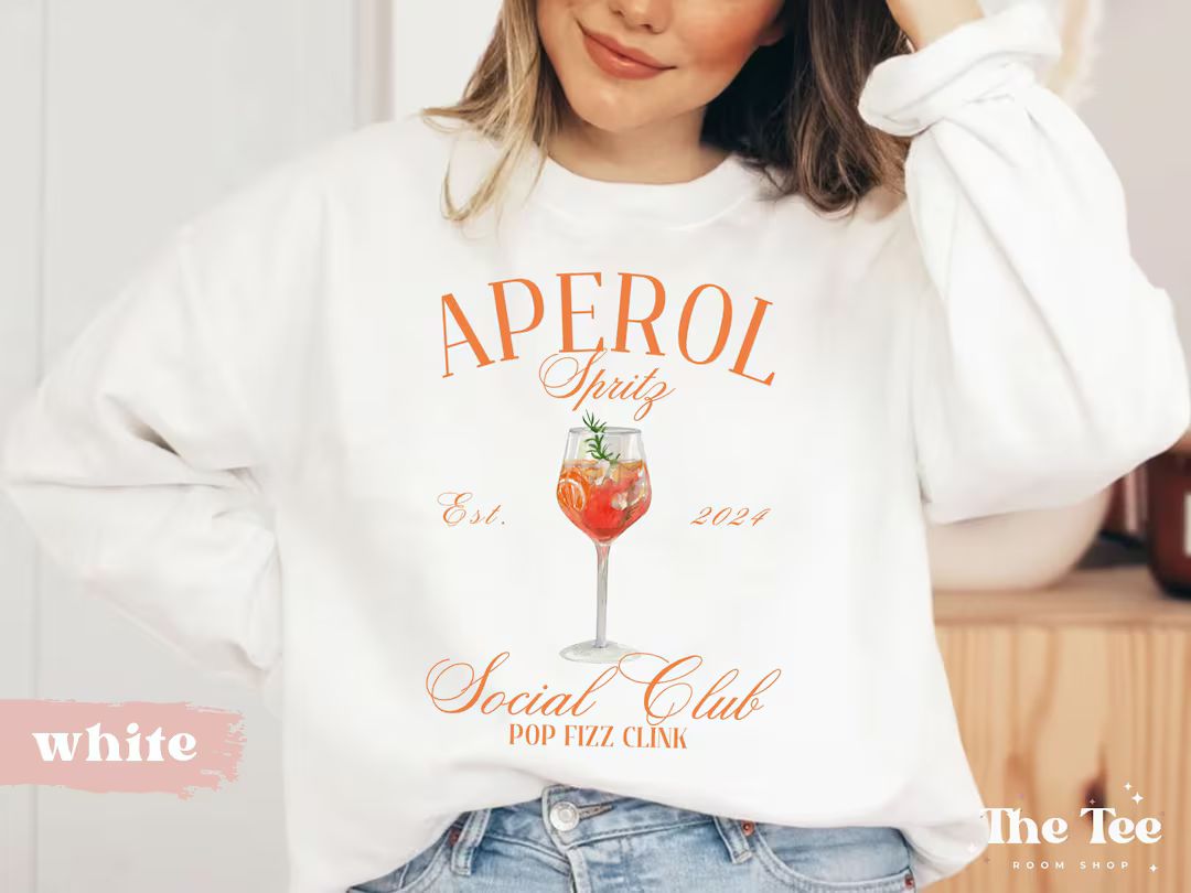 Aperol Spritz Sweatshirt, Aperol Spritz Social Club Shirt, Aperol Spritz Bachelorette Party Shirt... | Etsy (US)