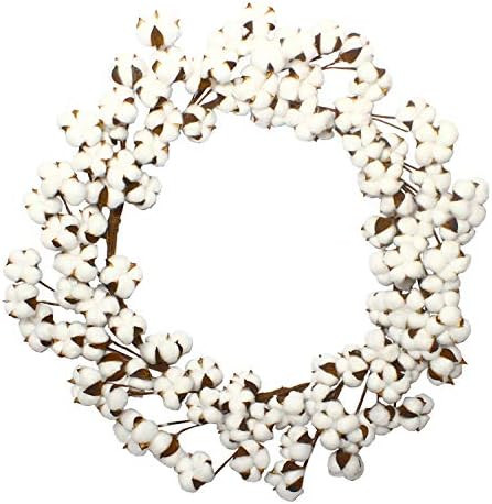 28 Inch Real Cotton Wreath Farmhouse Decor Christmas Vintage Wreath | Amazon (US)
