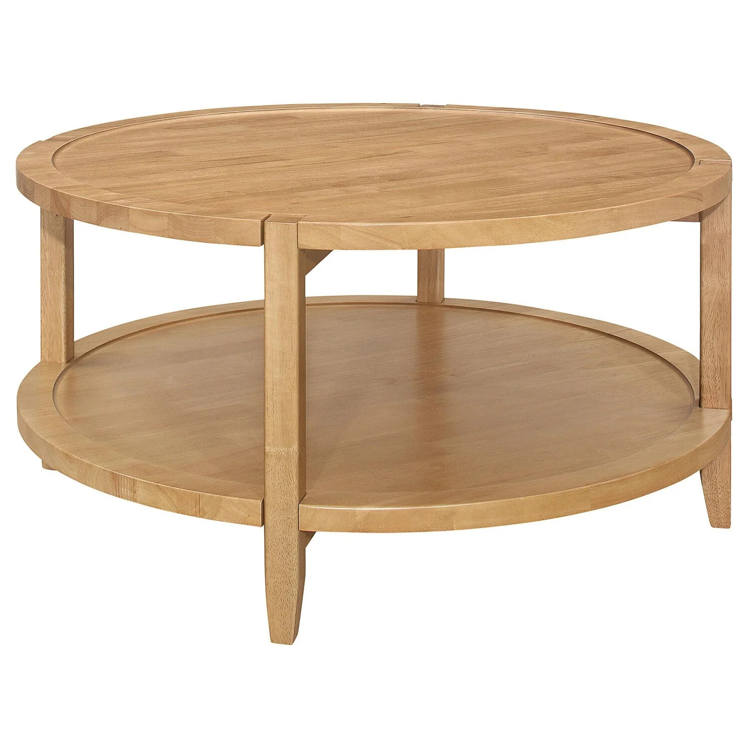 Camilia Coffee Table-1 Shelf-Round Maple Brown Solid Wood-36 Inch | Walmart (US)