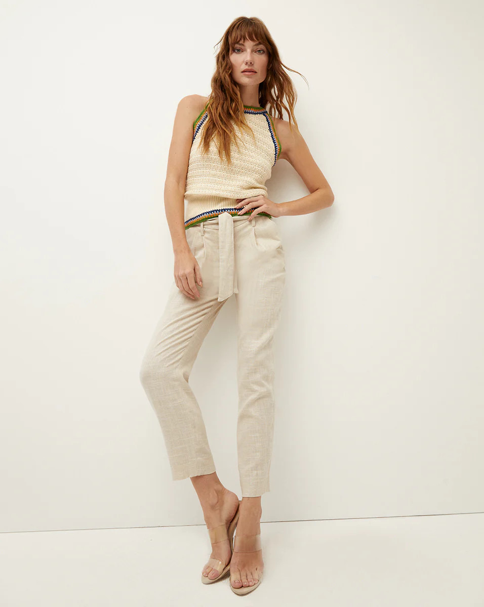 Zelly Metallic-Linen Pant | Veronica Beard