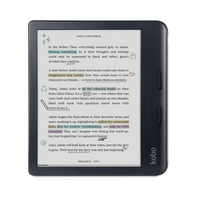 Kobo Libra Colour - 7" 32GB eReader - Glare-Free Colour E Ink Kaleido 3 Display - Dark Mode Option - Audiobooks - Waterproof (Black) | Target