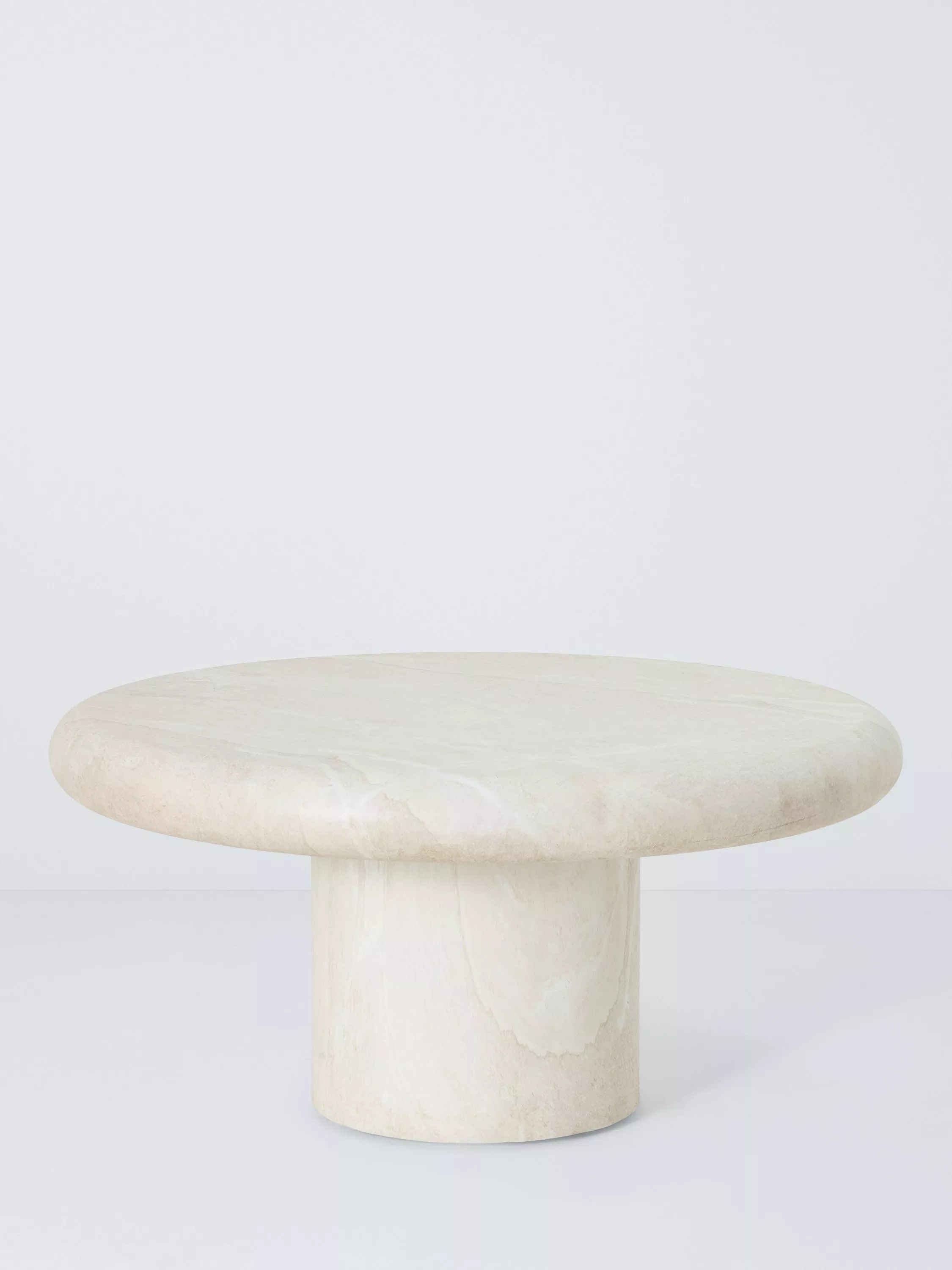 Travertine Marble Effect Round Garden Coffee Table, 80cm | John Lewis (UK)