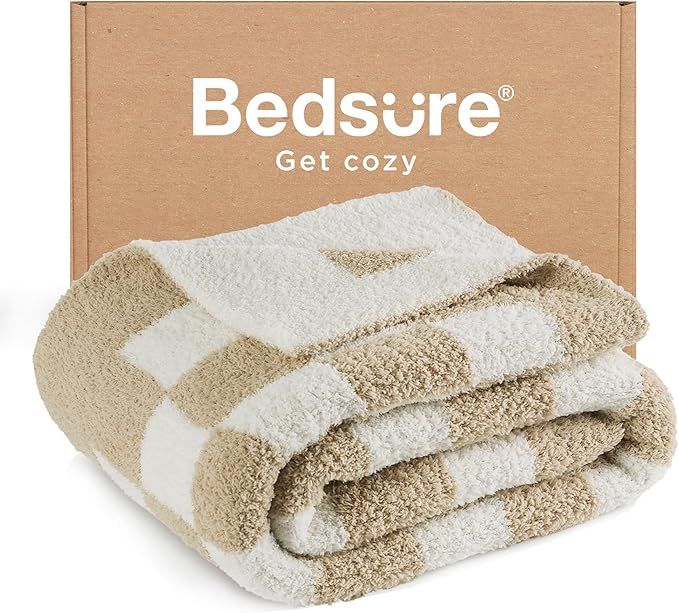 Bedsure Checkered Throw Blanket - Warm Cozy Reversible Checkerboard Beige Blanket, Super Soft Flu... | Amazon (CA)