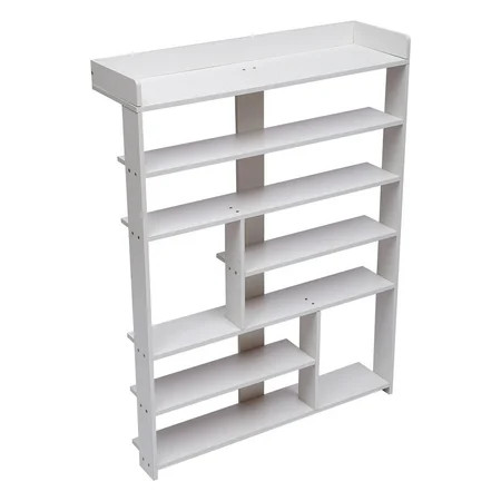 Storage Cube 7 Shelf Bookcase MDF Display Unit Organizer White Furniture | Walmart (US)