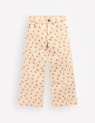 Boden Girls Wide Leg Jeans in White | Size 5-6 Years | Boden (US)