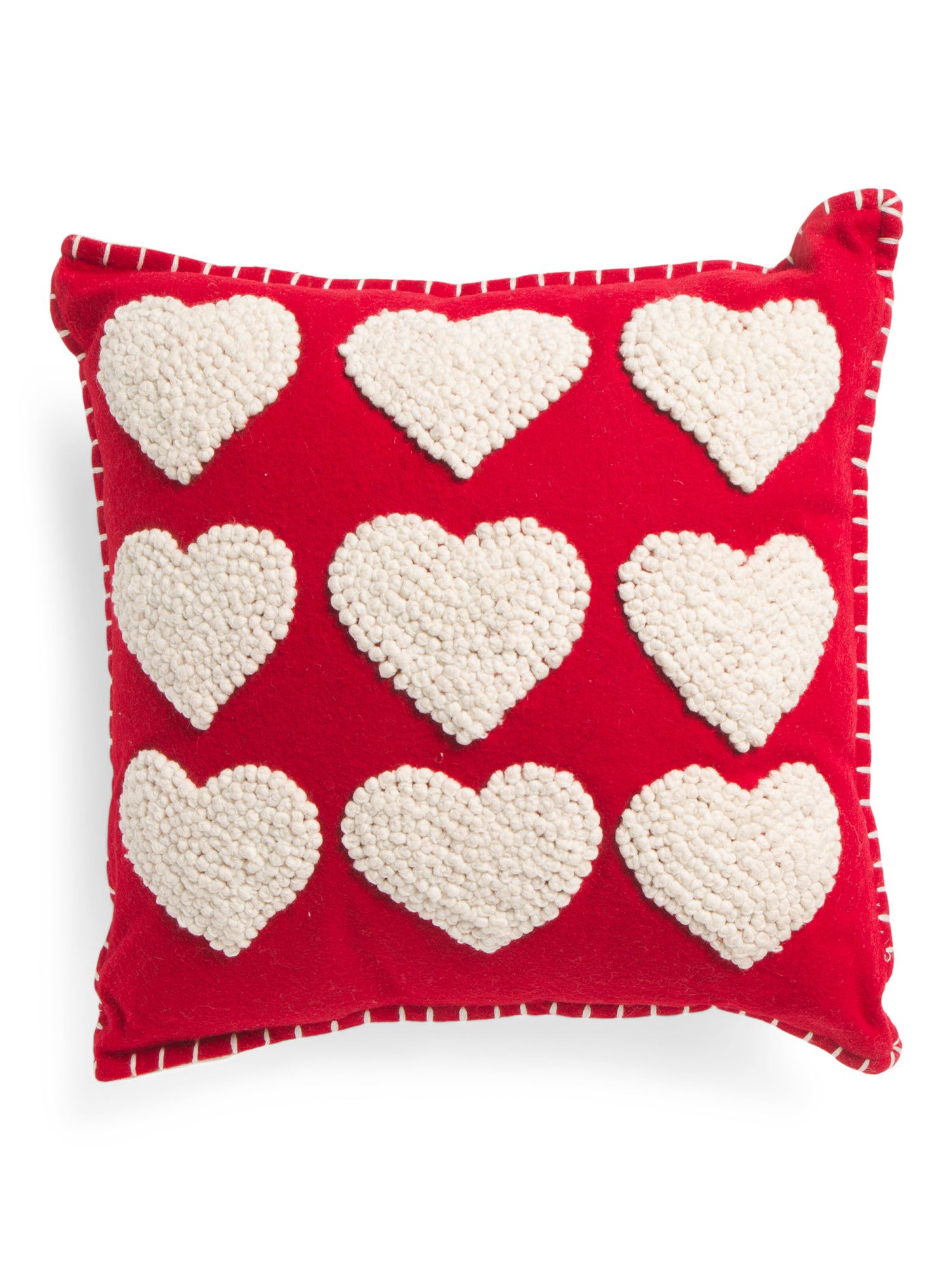 16x16 French Knot Heart Pillow | TJ Maxx