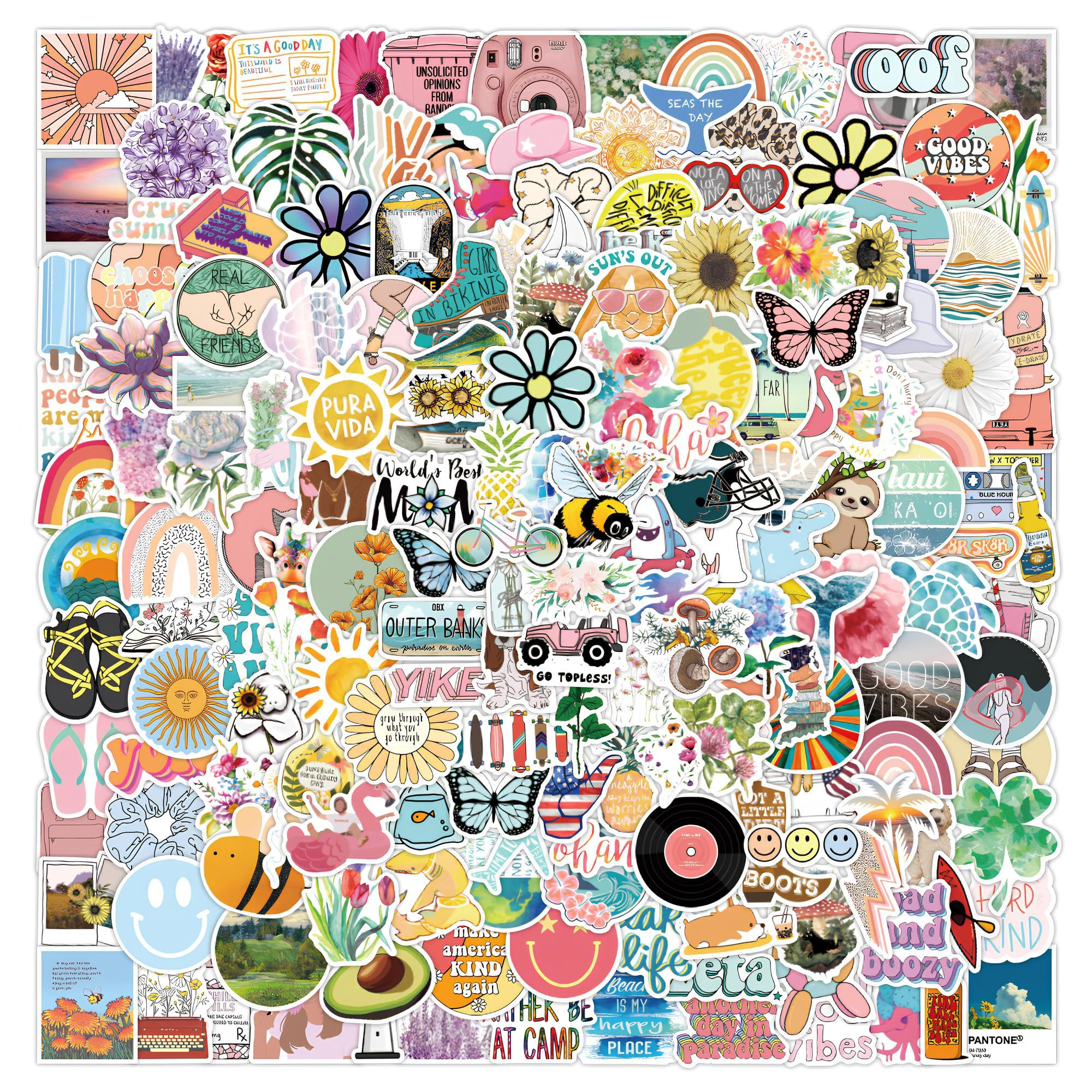 200Pcs Water Bottle Stickers for Kids, Cute Stickers for Water Bottles, Vinyl Waterproof Aestheti... | Amazon (US)