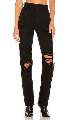 Free People CRVY Straight Shooter Jean in Saturated Black from Revolve.com | Revolve Clothing (Global)
