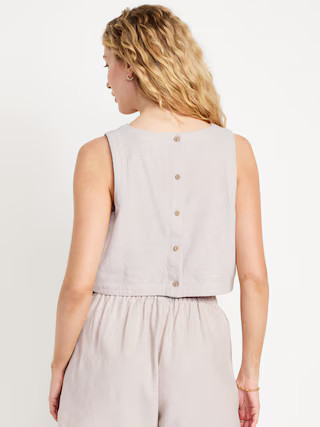 Sleeveless Linen-Blend Top | Old Navy (US)