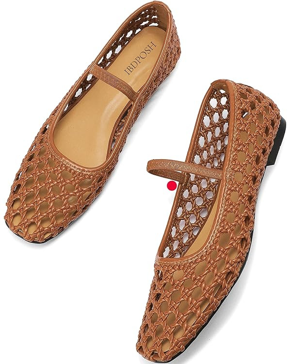 Woven Ballet Flats Shoes for Women with Strap Charming Comfortable Casual Elegance Flat Mary Jane... | Amazon (US)