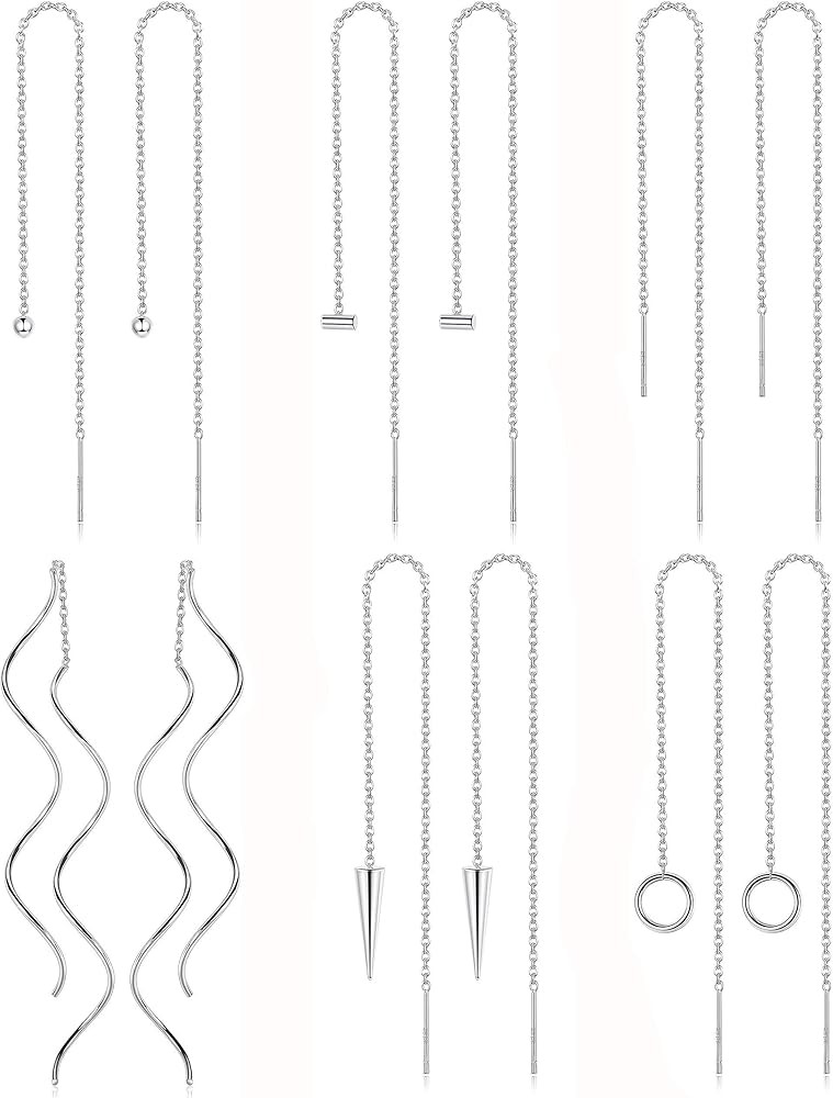 6 Pairs Stainless Steel Chain Tassel Earrings for Women Lightweight Wave Threader Ball Dangle Dro... | Amazon (CA)