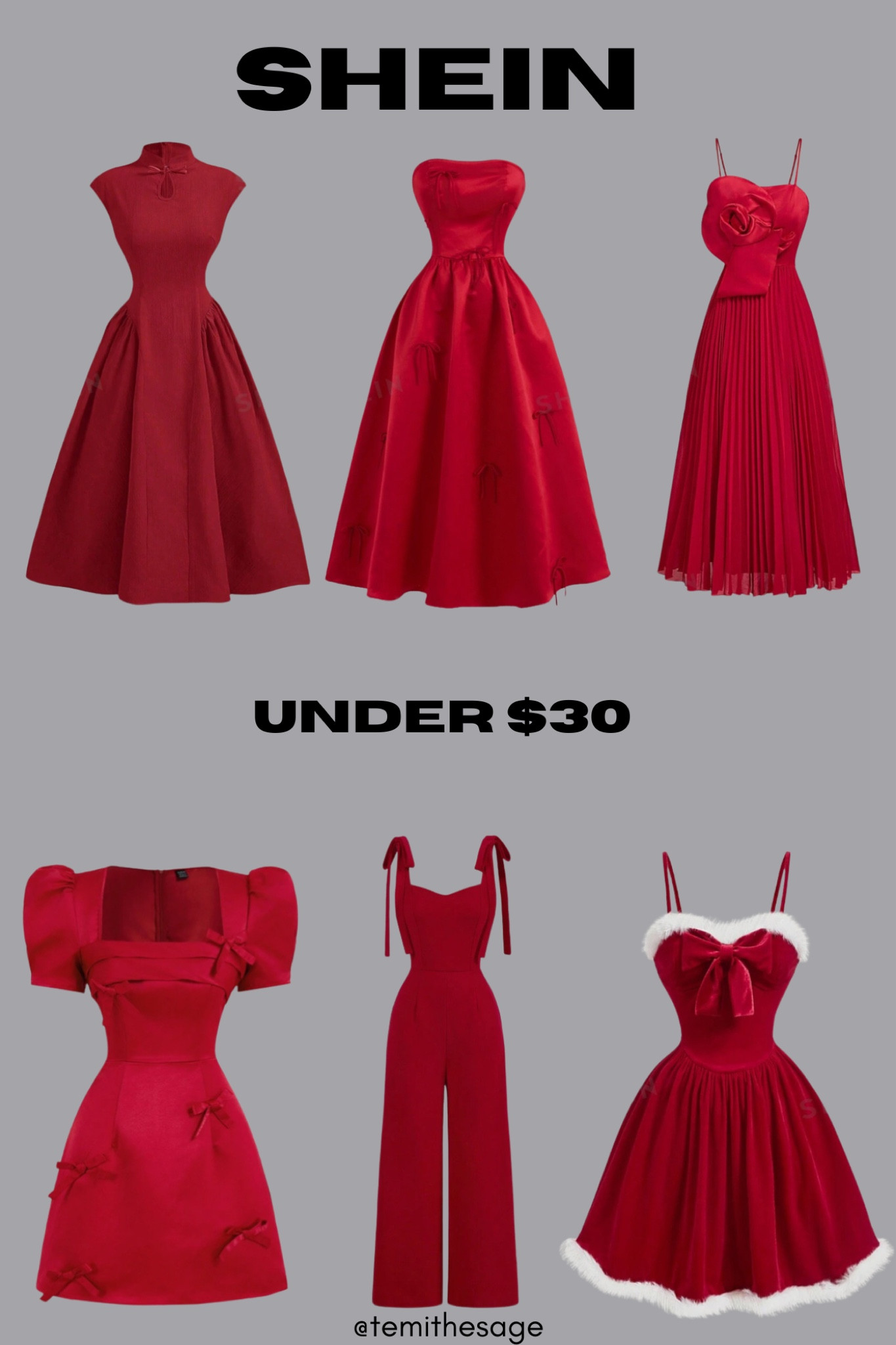 Christmas in Red under $30! 

From Santa-approved fur trim to elegant ball gowns - your festive fits sorted!
#SHEINhaul #AffordableFashion #ChristmasOutfit #VintageDress #BudgetFashion #HolidayStyle​​​​​​​​​​​​​​​​

#LTKOver40 #LTKStyleTip #LTKHoliday