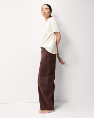 F&F Pure Cotton Relaxed Fit Cargo Trousers in Chocolate | Tesco F&F