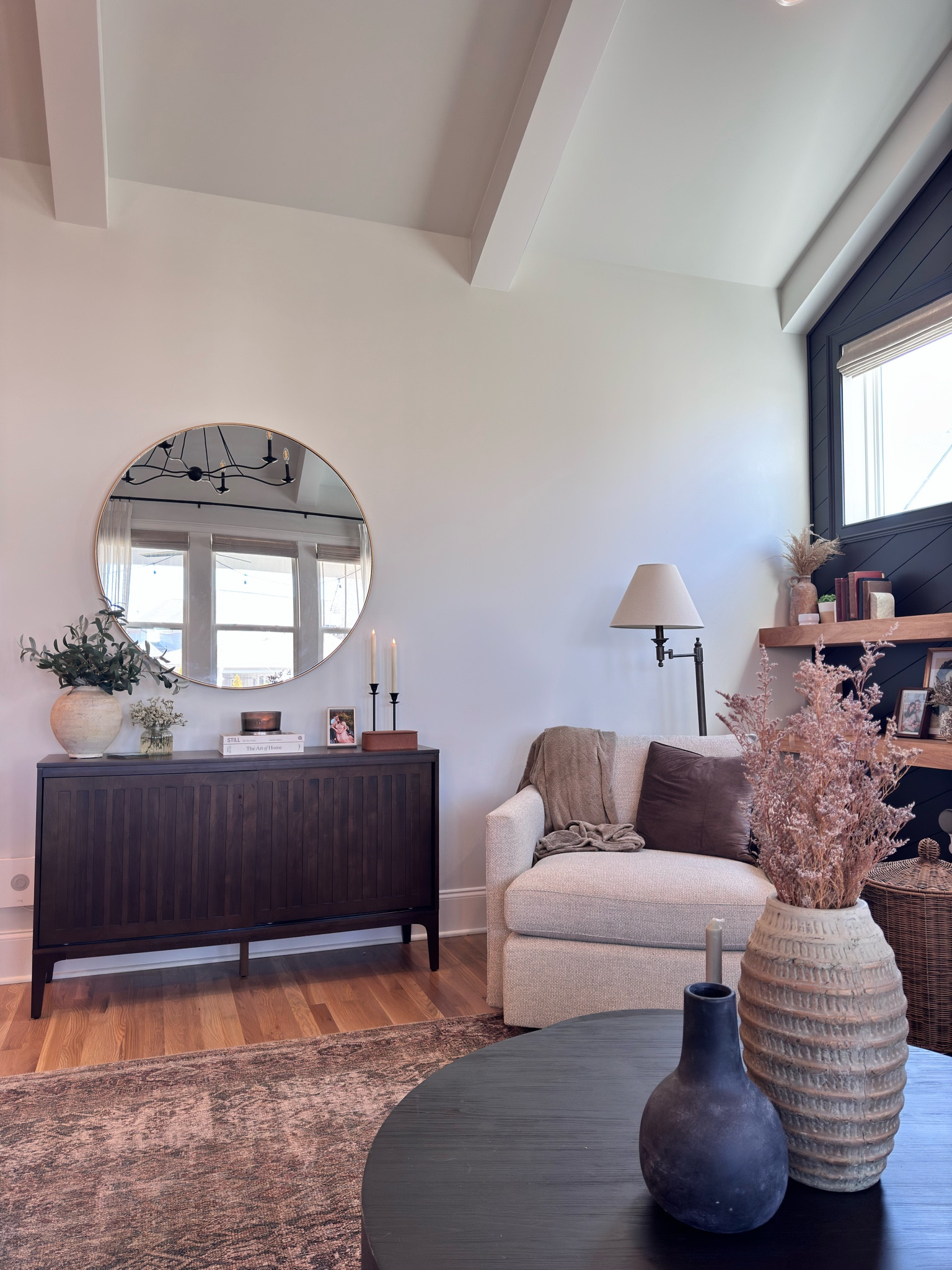 Living room sideboards. Affordable furniture. Mirrors. Round mirrors. Vintage. Neutral design 

#LTKstyletip #LTKhome