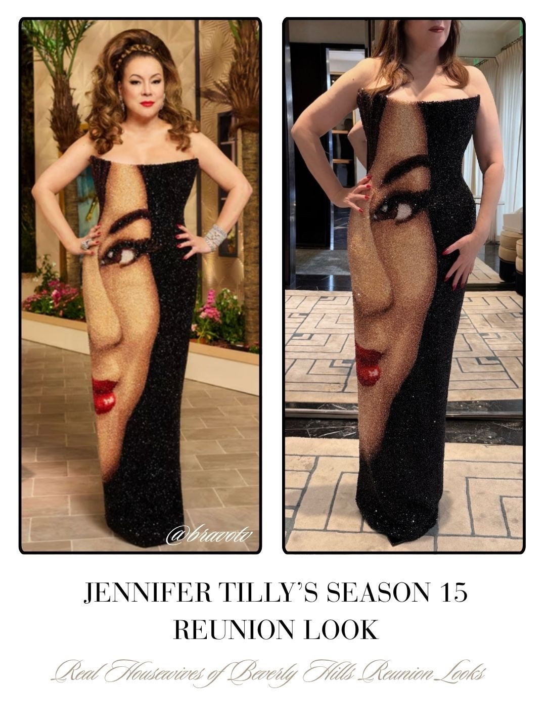Jennifer Tilly’s Season 15 Reunion Look is Custom Balmain // Shop Similar  📸 + Info: Bravo TV 