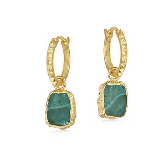 Amazonite Mini Pyramid Charm Hoop Earrings | Brown Thomas (IE)