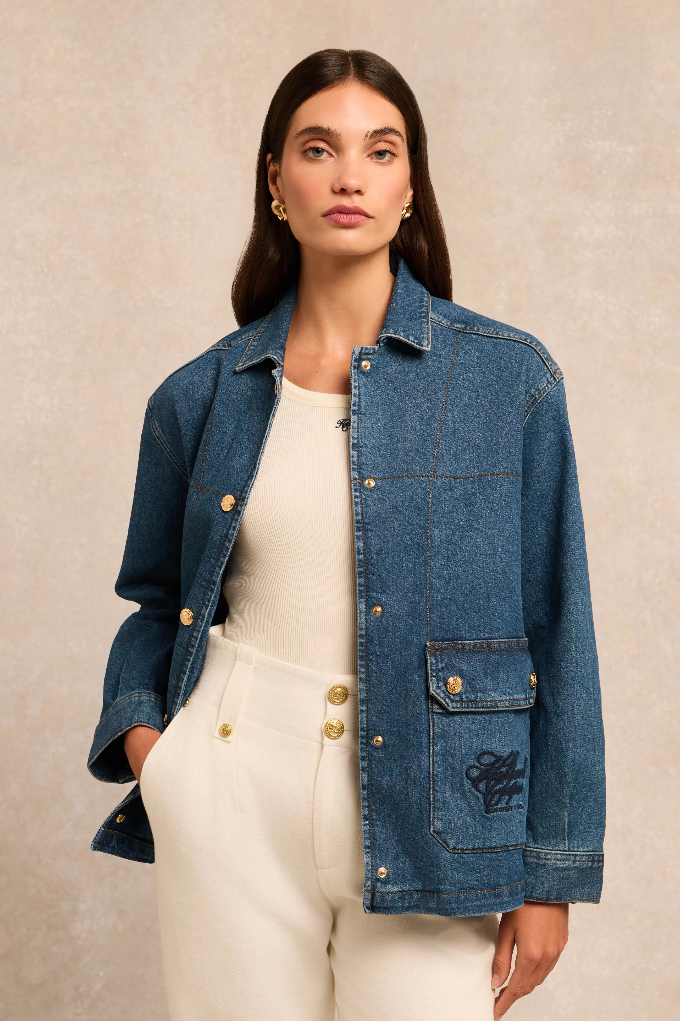 Denim Chore Jacket (Vintage Indigo) | Holland Cooper