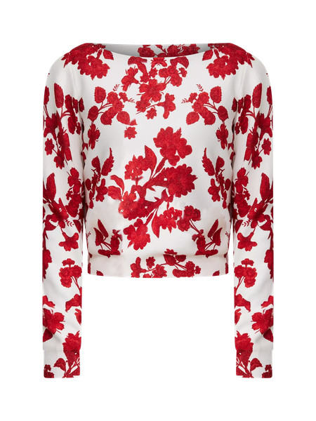Tropical Slash Neck Sweater | Ann Taylor