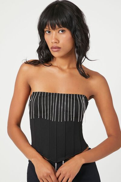 Rhinestone Fringe Tube Top | Forever 21