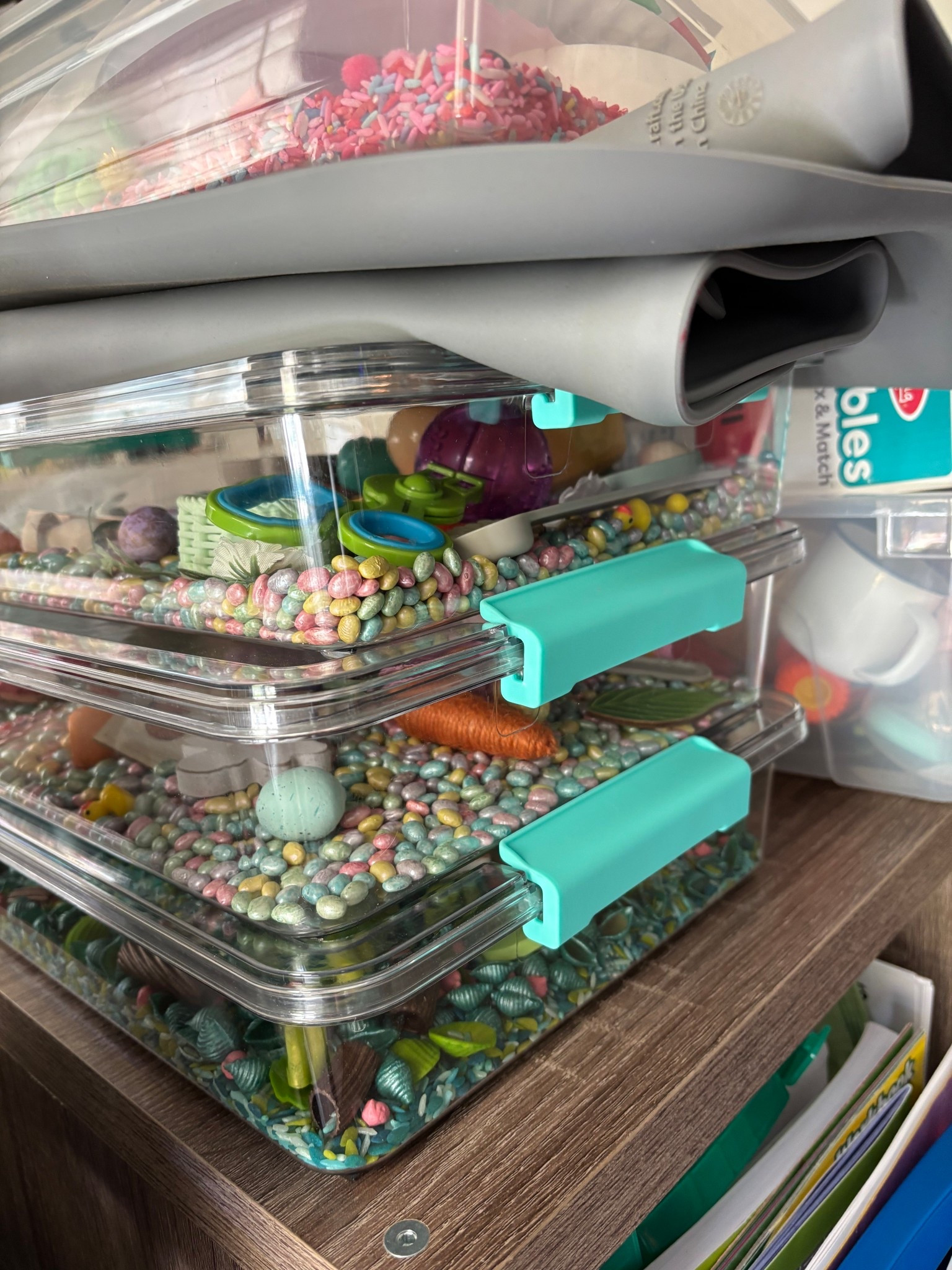 These bins are the BEST for all our sensory bins. Having kids is a game changer. I can set one up, and we can use it for weeks on end. Then switch them out for another! It keeps our sensory play fun and fresh AND organized  

#LTKmomlife #LTKHome #LTKKids