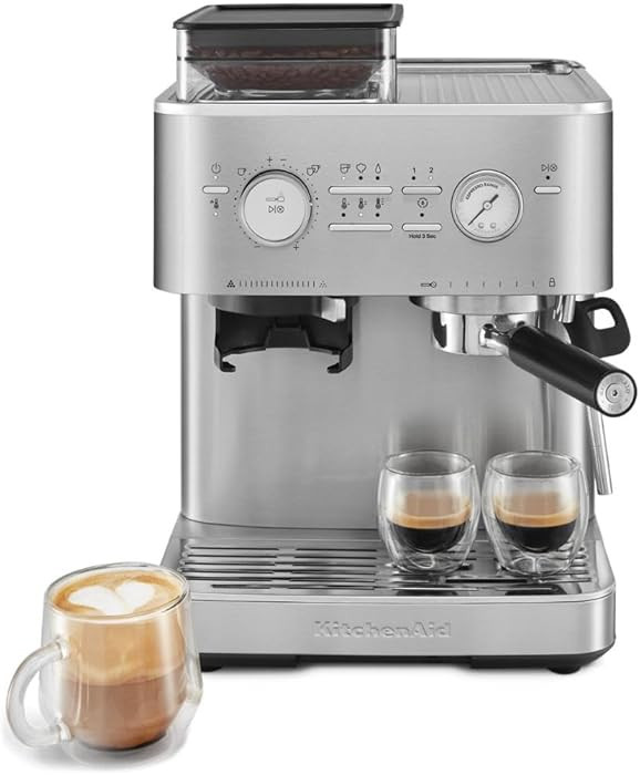KitchenAid, KES6551 Semi Automatic Espresso Machine w/Burr Grinder, 2 Cup, Stainless Steel | Amazon (CA)