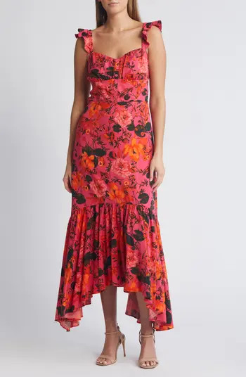 Chelsea28 Floral Ruffle Strap Handkerchief Hem Dress | Nordstrom | Nordstrom
