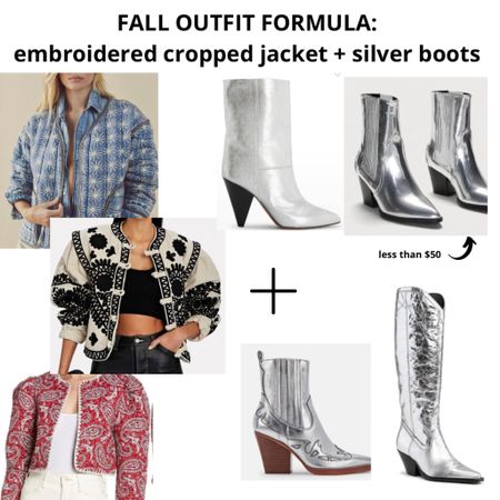 Cropped Jacket + Silver Boots

This combo works with almost any bottom- joggers, leather trousers, jeans, and even dresses/skirts!



#LTKunder50 #LTKshoecrush #LTKSeasonal