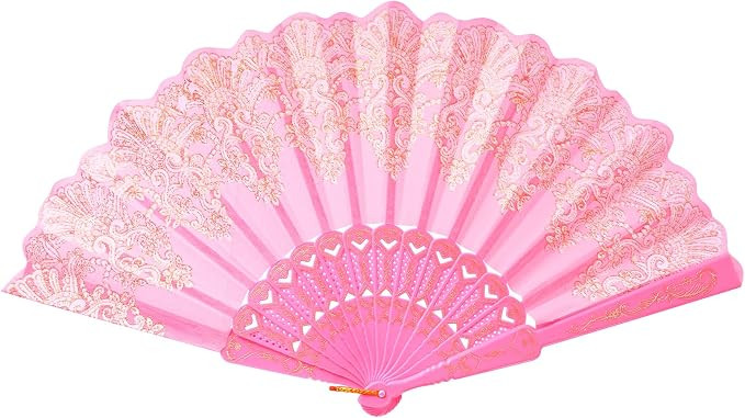 choyaxo Folding Hand Fan Handheld Chinese Folding Fan for Women Wedding Decoration Dancing Party | Amazon (US)
