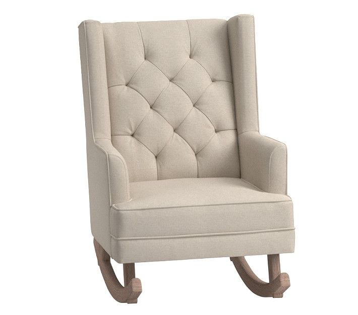 Modern Tufted Wingback Convertible Rocking Chair & Ottoman | Pottery Barn Kids