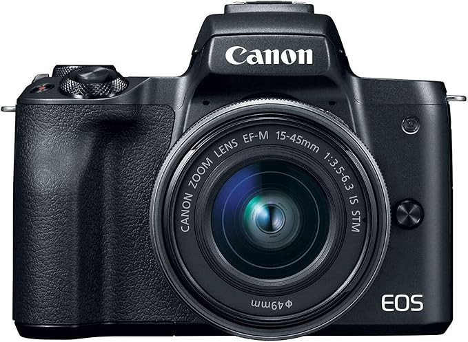 Canon EOS M50 Mirrorless Vlogging Camera Kit with EF-M 15-45mm Lens, Black | Amazon (US)