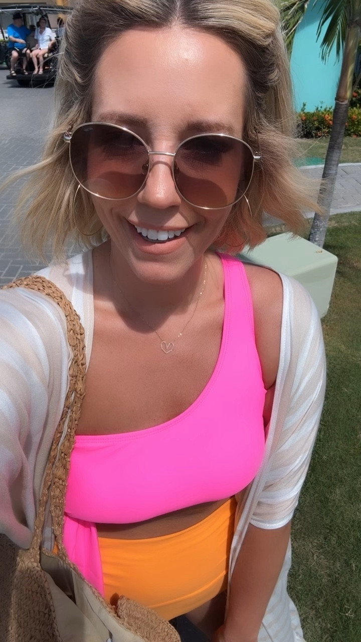 Immediately ordered this swim suit in another color!!!!! Soooooo comfortable and I love the fun colors!!!!
Swimsuit TTS medium (runs a little big but I still like my true swimsuit size)
Coverup is one size 
Flip flops sized up 


#LTKswim #LTKtravel #LTKstyletip