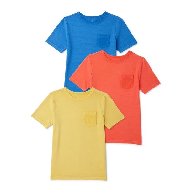 Wonder Nation Boys Jacquard Short Sleeve T-Shirt, 3-Pack, Sizes 4-18 & Husky | Walmart (US)