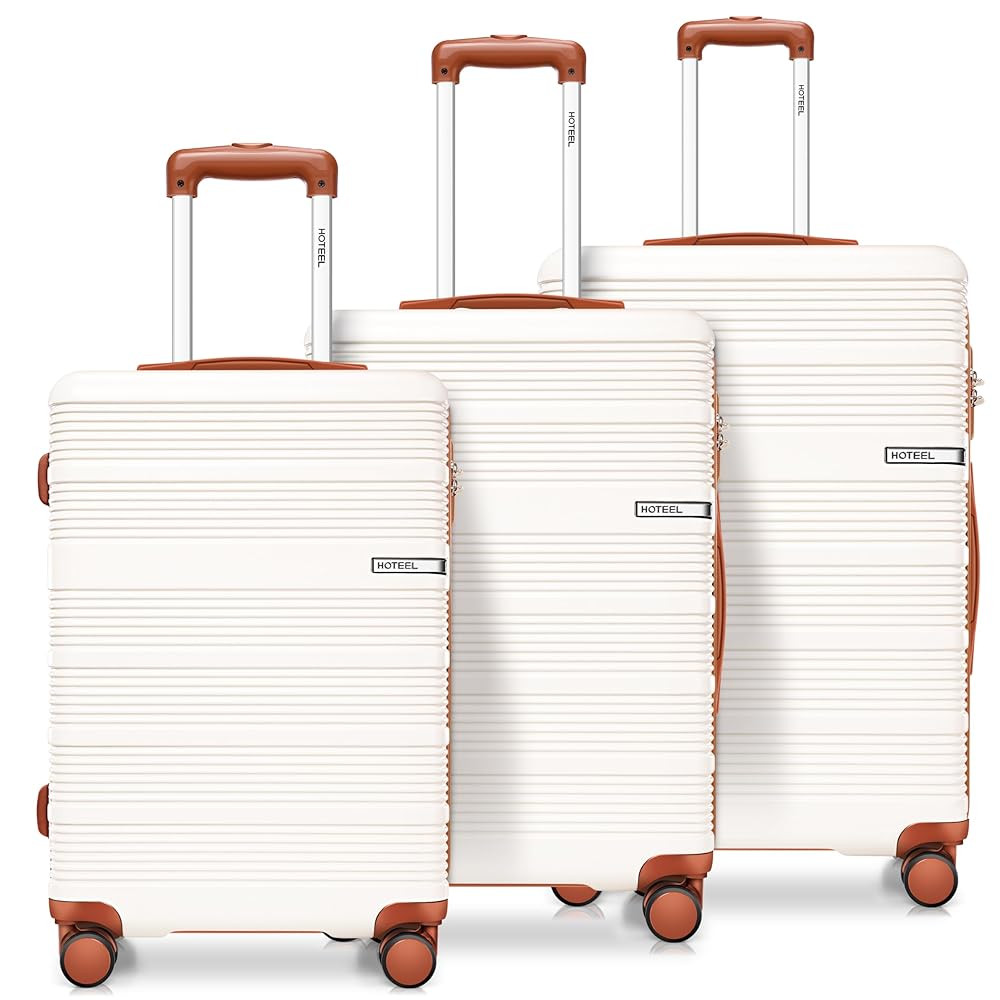 Hoteel Luggage Sets 3 Piece Suitcases With Wheels，20" Carry On Luggage With TSA Lock, ABS+PC Du... | Amazon (US)