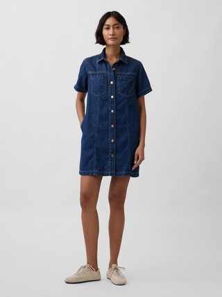 UltraSoft Denim Mini Shirtdress | Gap (US)