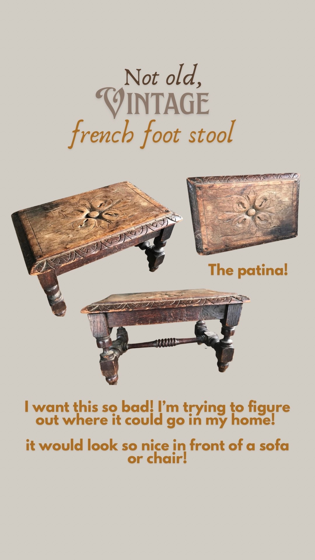 Vintage French foot stool

#LTKHome #LTKOver40 #LTKU