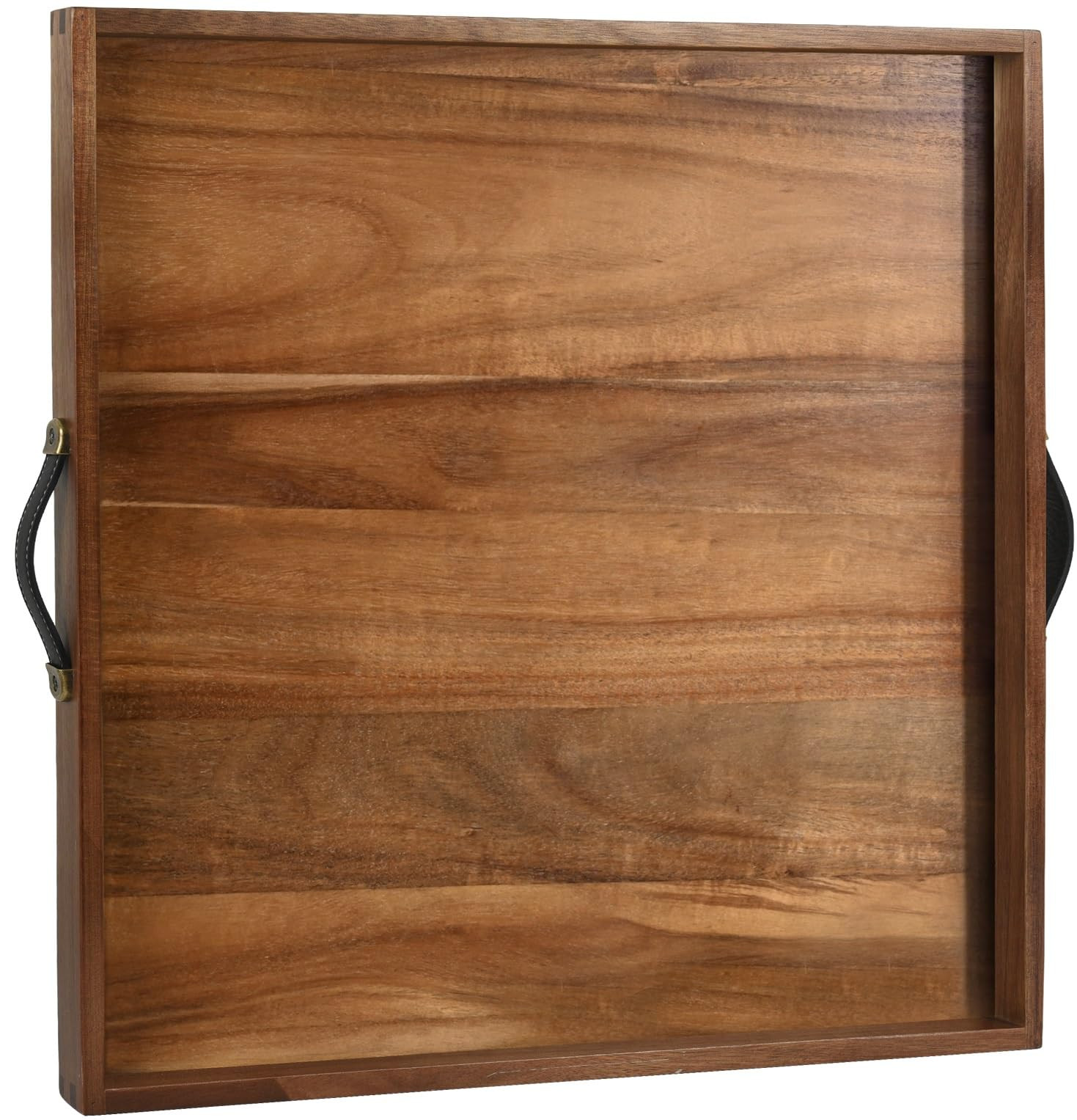 Extra Large Square Ottoman Tray for Living Room Coffee Table 21 x 21 Inch Decorative Acacia Woode... | Amazon (US)