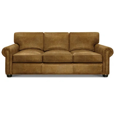Bordeaux 96" Genuine Leather Rolled Arm Sofa | Wayfair North America