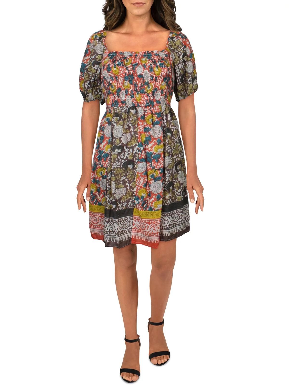VELVET BY GRAHAM & SPENCER Womens Cotton Printed Mini Dress Multi S | Walmart (US)