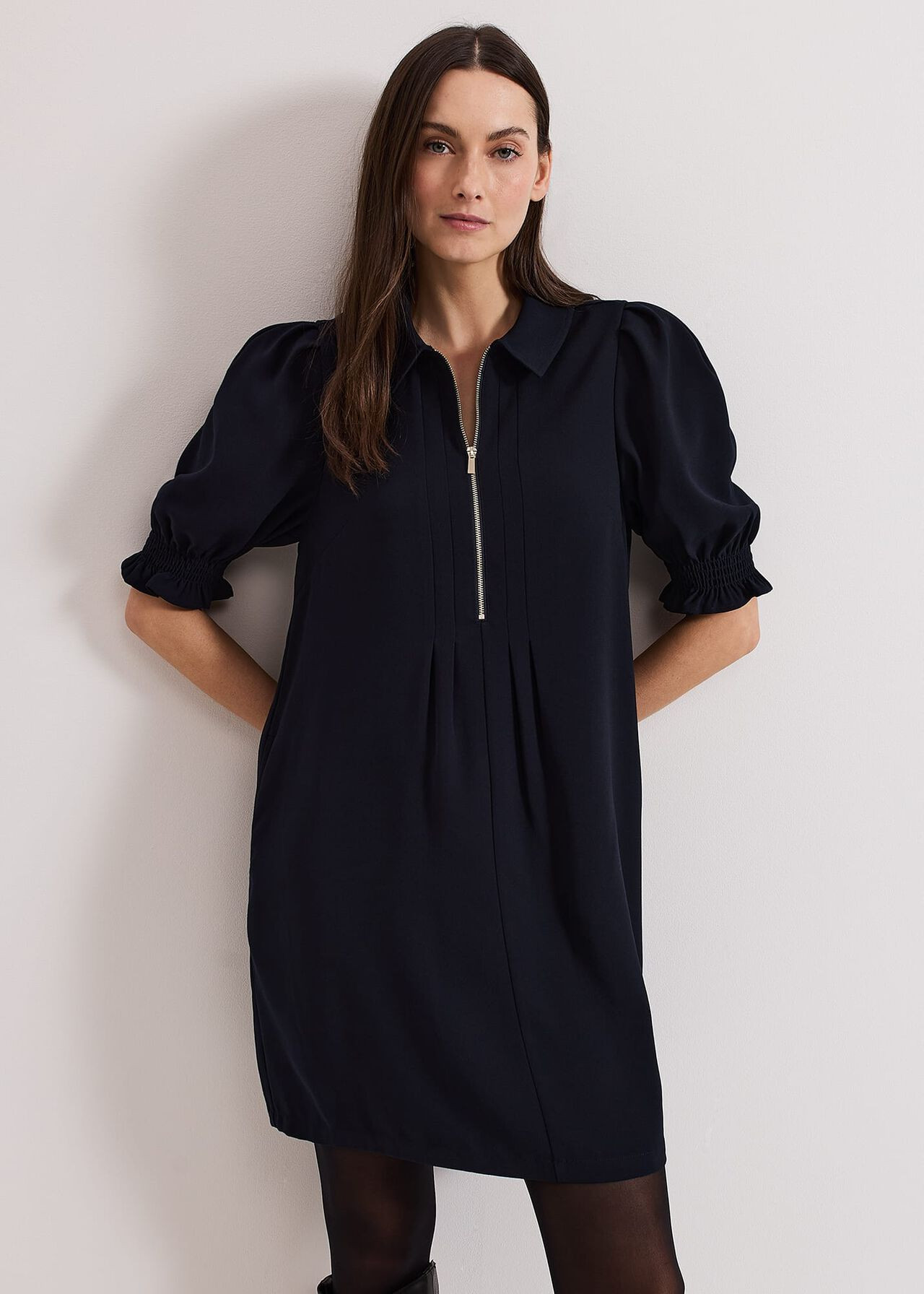 Candice Navy Zip Mini Dress | Phase Eight (UK)