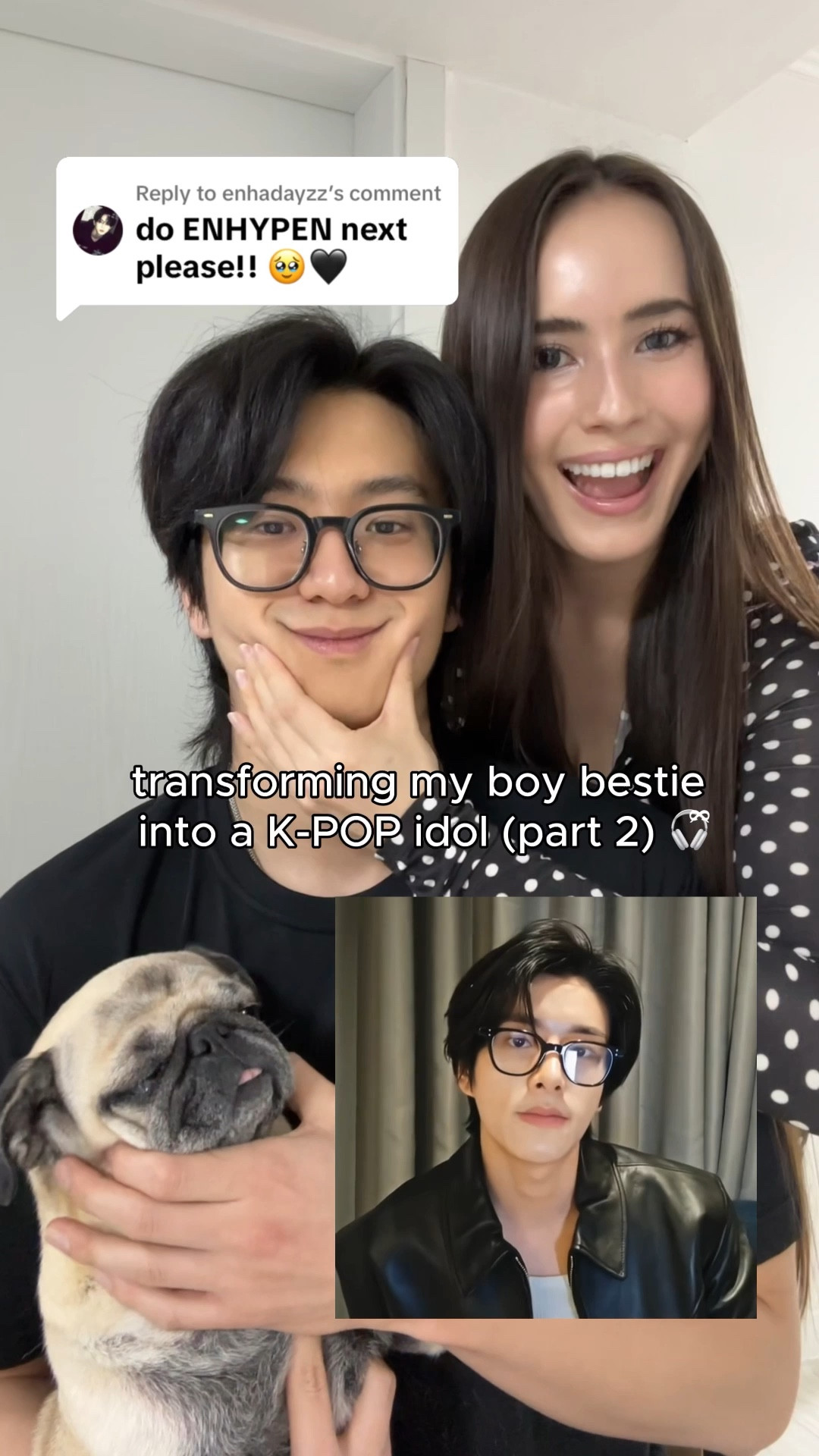 kpop idol stage makeup transformation on my boy bestie Ryan using ENHYPEN’s exact same skincare routine and makeup artist hack for their iconic glowy, long-lasting performance looks 🦇🖤 watch till the very end to see how it turned out!! 🥹 

#LTKgrwm #LTKselfcare #LTKBeauty