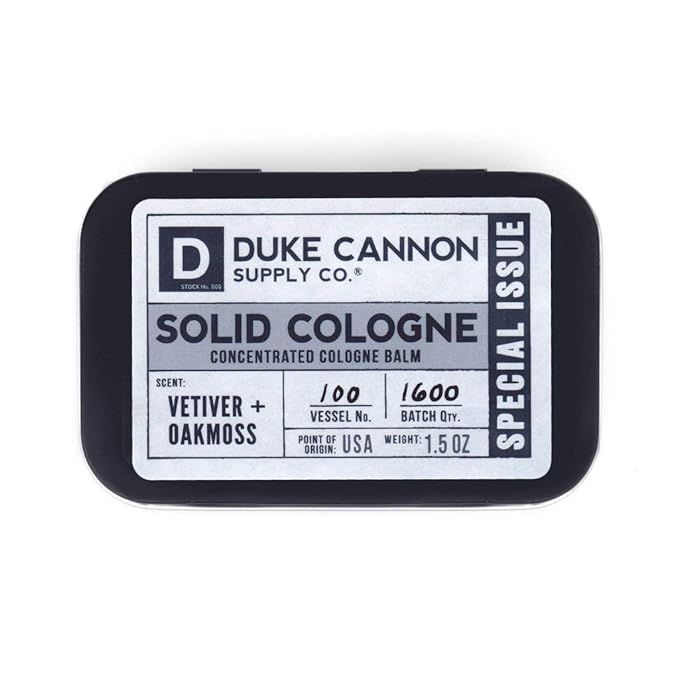 Duke Cannon Supply Co. Solid Cologne, Special Issue Vetiver + Oakmoss - Fresh Air, Sandalwood - M... | Amazon (US)