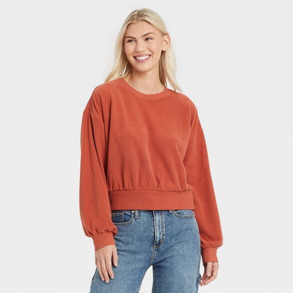 Women's Textured Fleece Sweatshirt - Universal Thread™ | Target