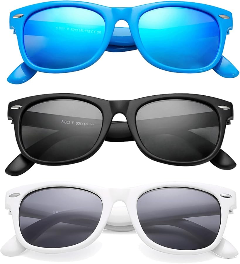 Kids Polarized Sunglasses TPEE Rubber Flexible Shades for Girls Boys Age 3-9 | Amazon (US)