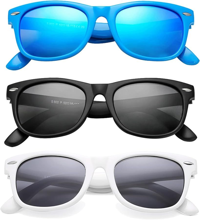 COASION Kids Polarized Sunglasses TPEE Rubber Flexible Shades for Girls Boys Age 3-9 | Amazon (US)