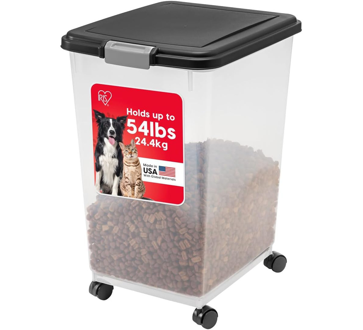Iris Usa 54 Lbs / 69 Qt WeatherPro Airtight Pet Food Storage Container with Attachable Casters, For Dog Cat Bird and Other Pet Food Storage Bin, Keep | Macy's