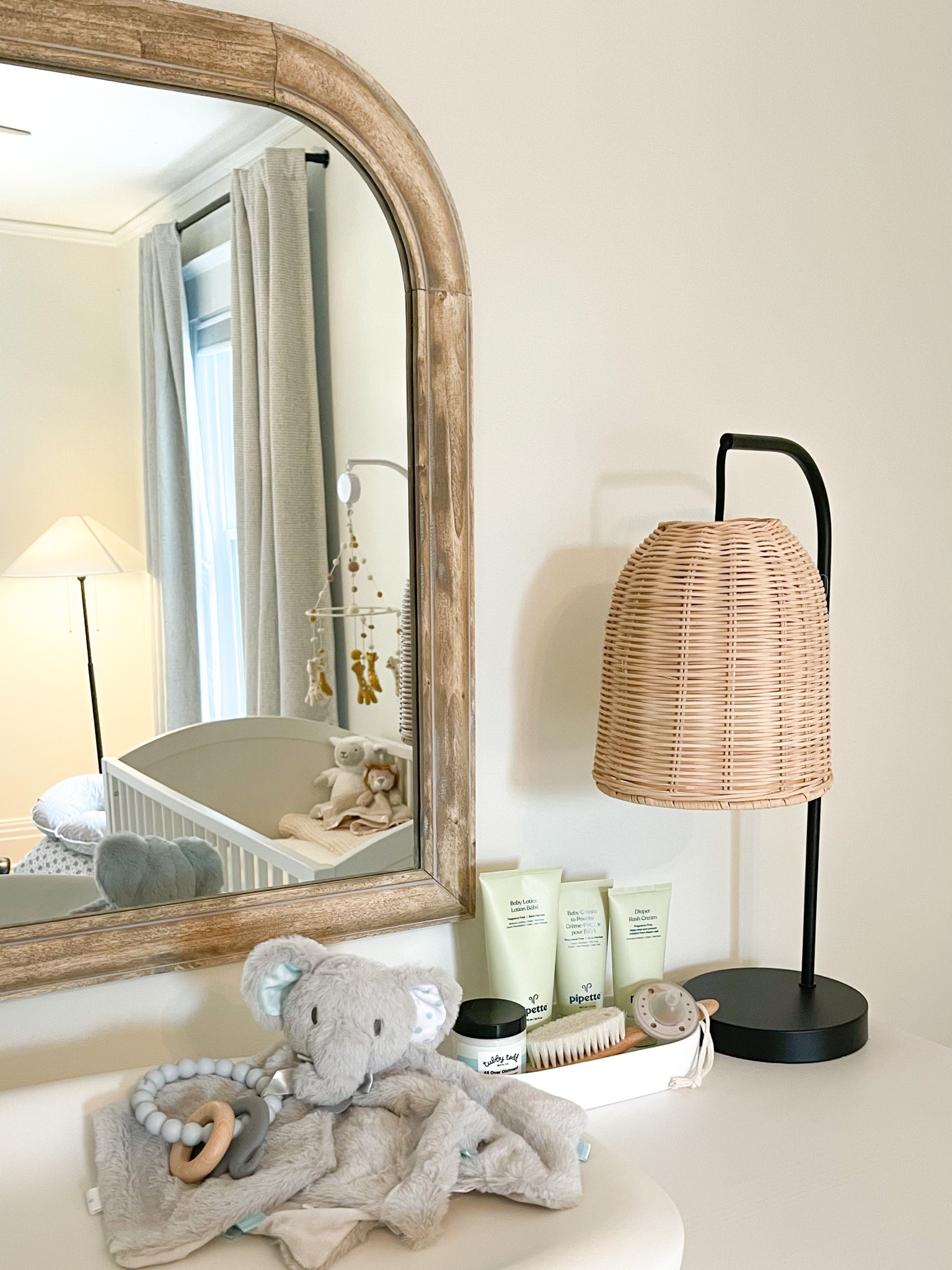 Modern minimal nursery 
Boho lamp
Baby products
Dresser details
Home decor

#LTKkids #LTKhome #LTKbaby