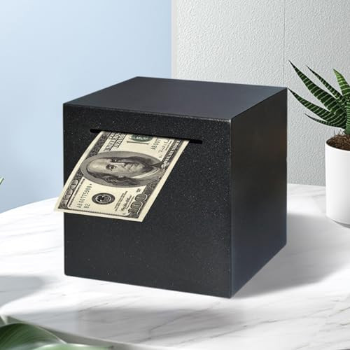 Totola Stainless Steel Piggy Bank for Adults, Indestructible Savings Box for Cash, Must-Break-to-Open Metal Secure Money Banks for Kids, Unbreakable Coin Bank for Money Saving Plan (Black, 4.72inch) | Amazon (US)
