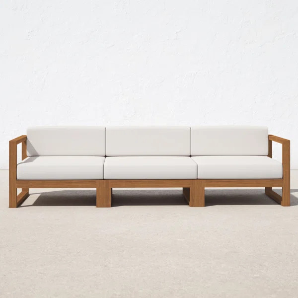 Cambridge Outdoor Teak Wood Patio Sofa | Wayfair North America