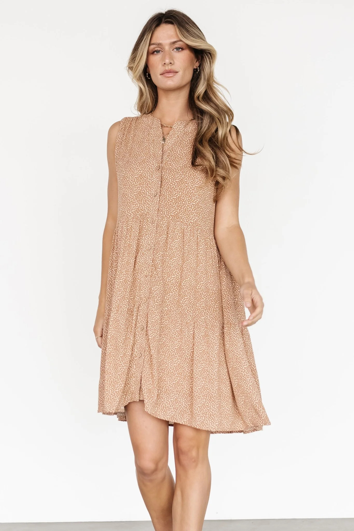 Malone Button Down Short Dress | Camel | Baltic Born